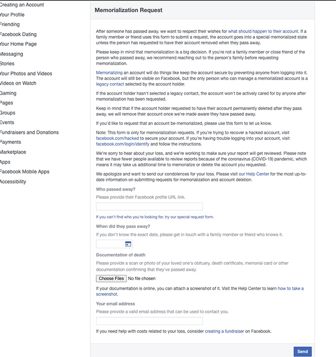 In loving memory How to memorialize a deceased loved one's social